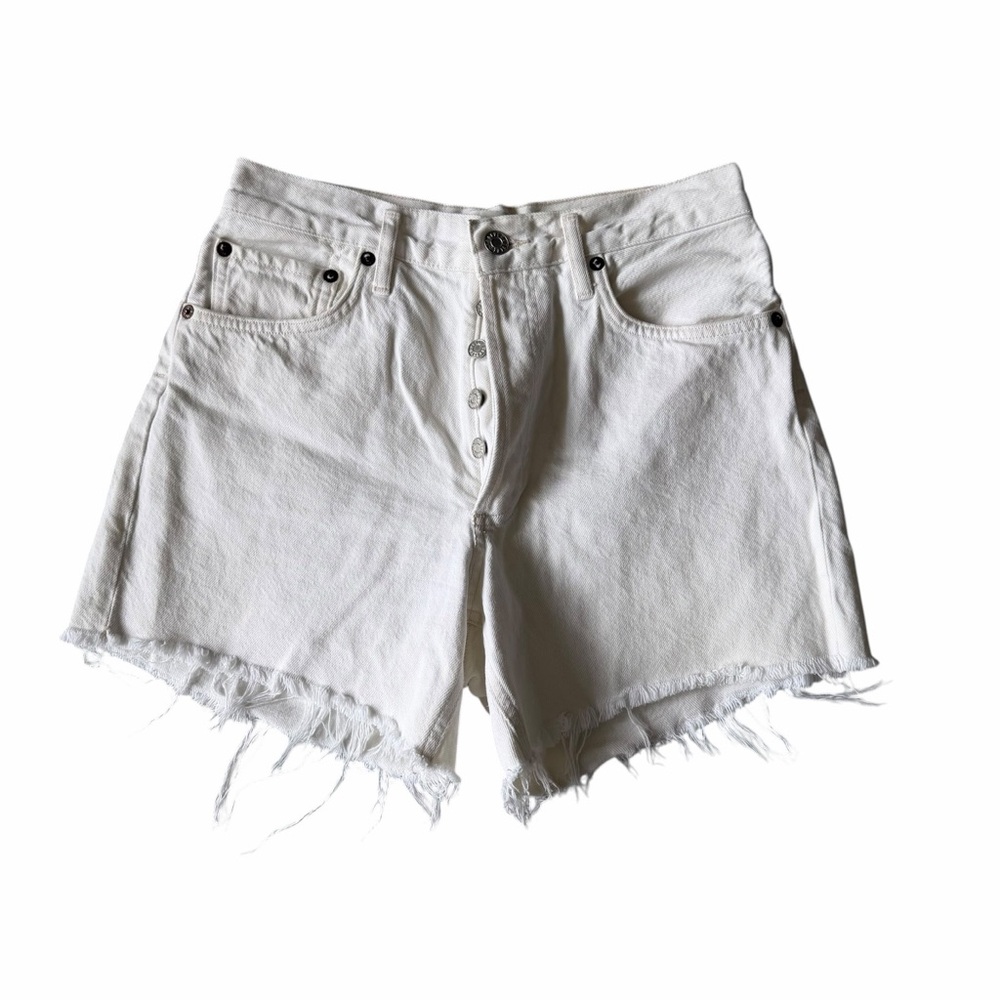 AGOLDE Reese White Frayed Hem Women's Denim Shorts sz 25